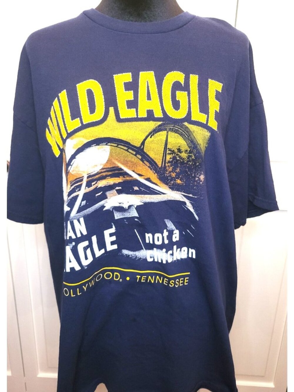 Dollywood Wild Eagle Be an Eagle Not a Chicken Navy Graphic Tee XL Travel Quirky